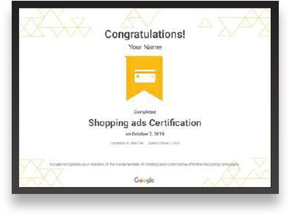 Shopping Ads Certification