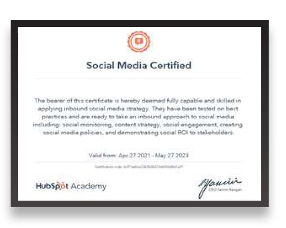 Social Media Marketing Certification