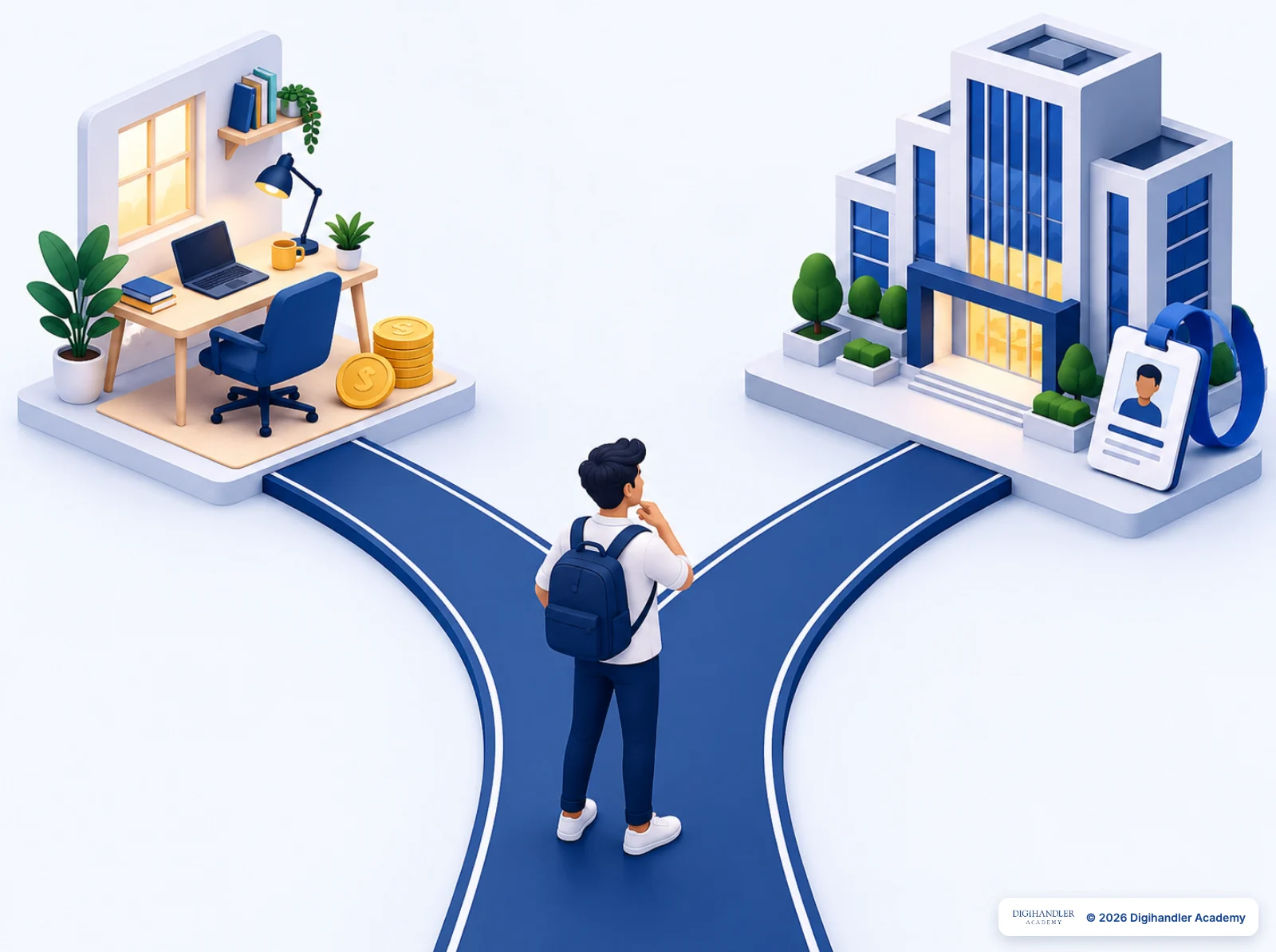 Two routes after the course: freelancing or a job